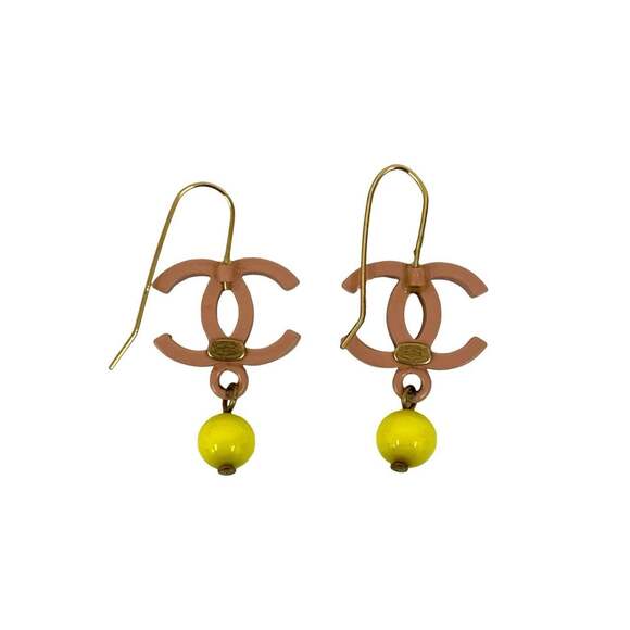 CHANEL Pink Logo Earrings